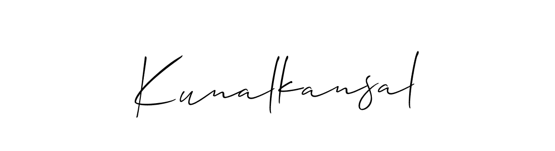 How to make Kunalkansal signature? Allison_Script is a professional autograph style. Create handwritten signature for Kunalkansal name. Kunalkansal signature style 2 images and pictures png