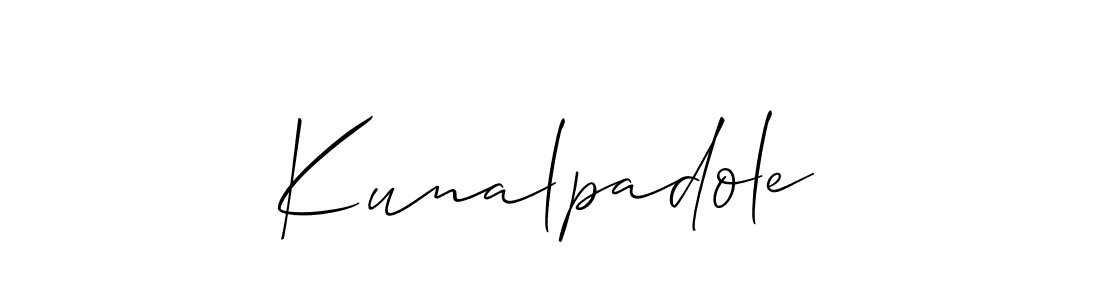 How to make Kunalpadole name signature. Use Allison_Script style for creating short signs online. This is the latest handwritten sign. Kunalpadole signature style 2 images and pictures png