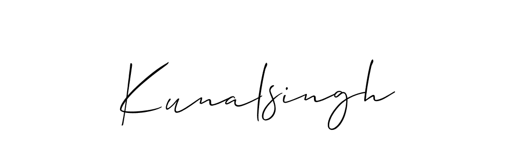 How to make Kunalsingh name signature. Use Allison_Script style for creating short signs online. This is the latest handwritten sign. Kunalsingh signature style 2 images and pictures png