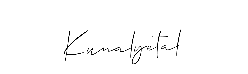 You should practise on your own different ways (Allison_Script) to write your name (Kunalyetal) in signature. don't let someone else do it for you. Kunalyetal signature style 2 images and pictures png