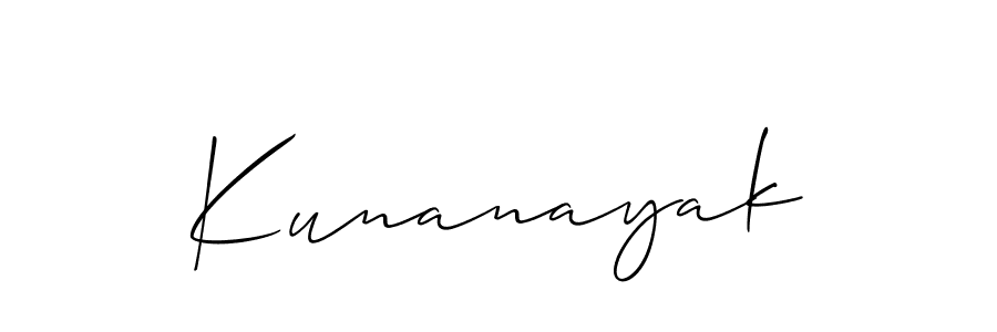 Allison_Script is a professional signature style that is perfect for those who want to add a touch of class to their signature. It is also a great choice for those who want to make their signature more unique. Get Kunanayak name to fancy signature for free. Kunanayak signature style 2 images and pictures png