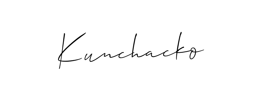 if you are searching for the best signature style for your name Kunchacko. so please give up your signature search. here we have designed multiple signature styles  using Allison_Script. Kunchacko signature style 2 images and pictures png