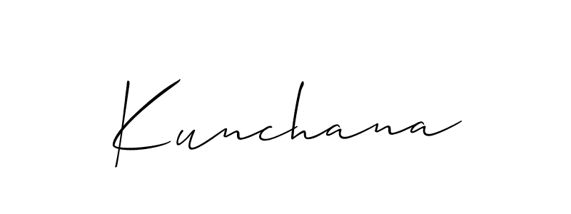 It looks lik you need a new signature style for name Kunchana. Design unique handwritten (Allison_Script) signature with our free signature maker in just a few clicks. Kunchana signature style 2 images and pictures png