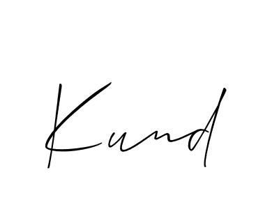 How to make Kund signature? Allison_Script is a professional autograph style. Create handwritten signature for Kund name. Kund signature style 2 images and pictures png