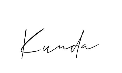 Make a beautiful signature design for name Kunda. With this signature (Allison_Script) style, you can create a handwritten signature for free. Kunda signature style 2 images and pictures png