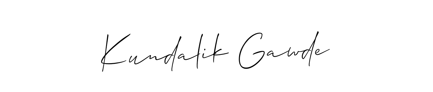 Also You can easily find your signature by using the search form. We will create Kundalik Gawde name handwritten signature images for you free of cost using Allison_Script sign style. Kundalik Gawde signature style 2 images and pictures png