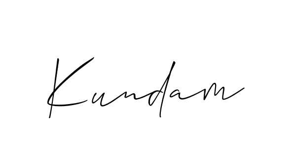 Use a signature maker to create a handwritten signature online. With this signature software, you can design (Allison_Script) your own signature for name Kundam. Kundam signature style 2 images and pictures png