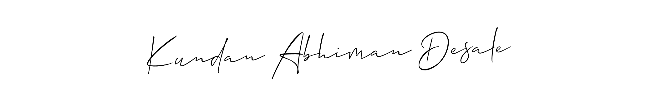 Design your own signature with our free online signature maker. With this signature software, you can create a handwritten (Allison_Script) signature for name Kundan Abhiman Desale. Kundan Abhiman Desale signature style 2 images and pictures png