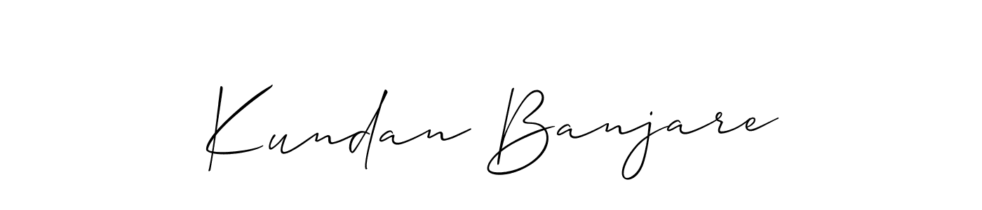 The best way (Allison_Script) to make a short signature is to pick only two or three words in your name. The name Kundan Banjare include a total of six letters. For converting this name. Kundan Banjare signature style 2 images and pictures png