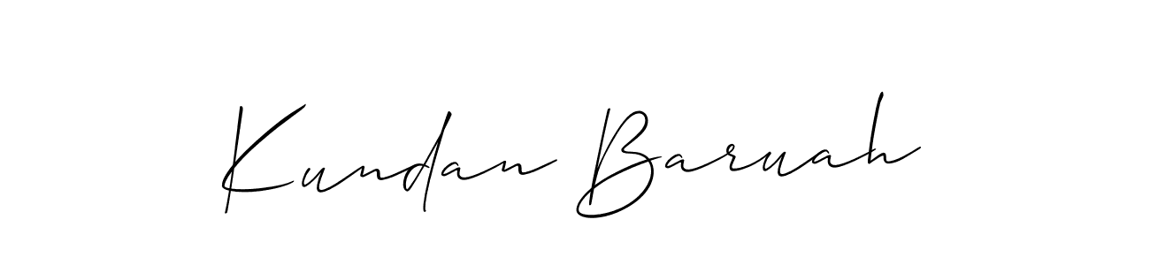 if you are searching for the best signature style for your name Kundan Baruah. so please give up your signature search. here we have designed multiple signature styles  using Allison_Script. Kundan Baruah signature style 2 images and pictures png