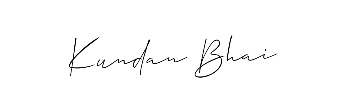 Design your own signature with our free online signature maker. With this signature software, you can create a handwritten (Allison_Script) signature for name Kundan Bhai. Kundan Bhai signature style 2 images and pictures png