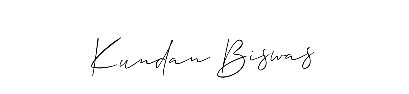 Make a beautiful signature design for name Kundan Biswas. With this signature (Allison_Script) style, you can create a handwritten signature for free. Kundan Biswas signature style 2 images and pictures png