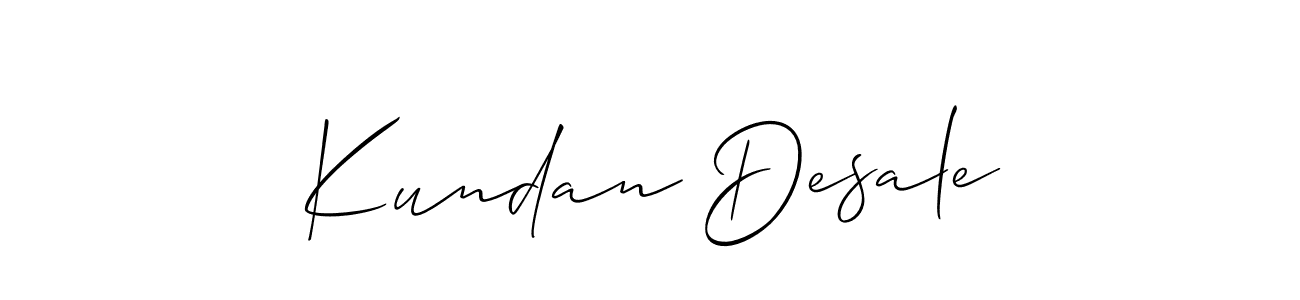 Create a beautiful signature design for name Kundan Desale. With this signature (Allison_Script) fonts, you can make a handwritten signature for free. Kundan Desale signature style 2 images and pictures png