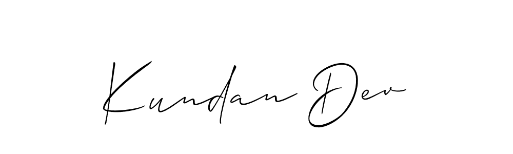 It looks lik you need a new signature style for name Kundan Dev. Design unique handwritten (Allison_Script) signature with our free signature maker in just a few clicks. Kundan Dev signature style 2 images and pictures png