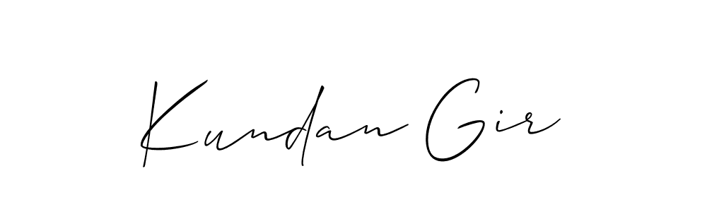 Design your own signature with our free online signature maker. With this signature software, you can create a handwritten (Allison_Script) signature for name Kundan Gir. Kundan Gir signature style 2 images and pictures png
