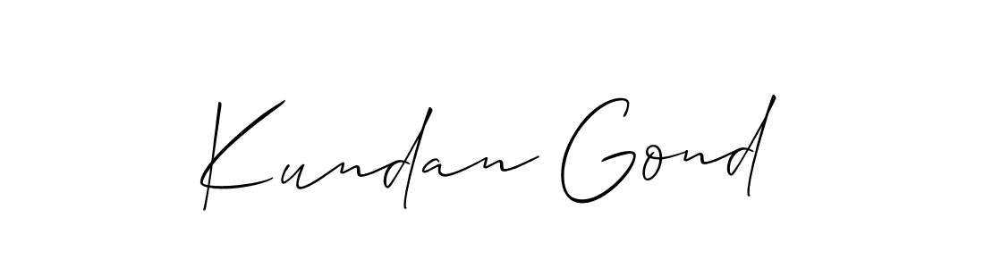 if you are searching for the best signature style for your name Kundan Gond. so please give up your signature search. here we have designed multiple signature styles  using Allison_Script. Kundan Gond signature style 2 images and pictures png