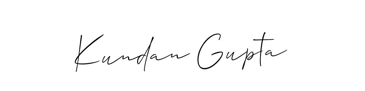 The best way (Allison_Script) to make a short signature is to pick only two or three words in your name. The name Kundan Gupta include a total of six letters. For converting this name. Kundan Gupta signature style 2 images and pictures png