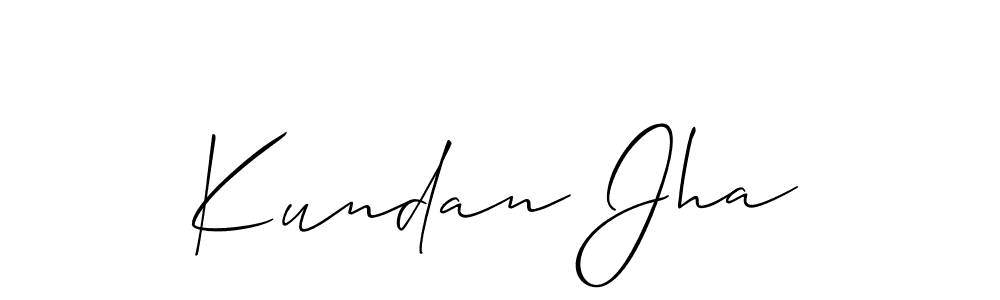 Make a beautiful signature design for name Kundan Jha. With this signature (Allison_Script) style, you can create a handwritten signature for free. Kundan Jha signature style 2 images and pictures png