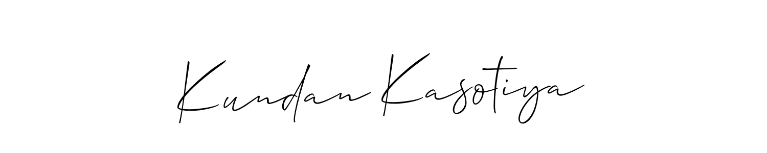 Design your own signature with our free online signature maker. With this signature software, you can create a handwritten (Allison_Script) signature for name Kundan Kasotiya. Kundan Kasotiya signature style 2 images and pictures png