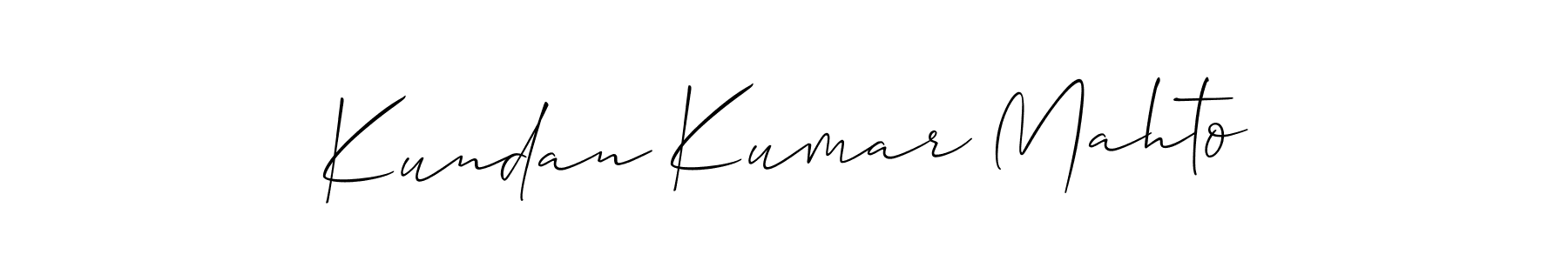 The best way (Allison_Script) to make a short signature is to pick only two or three words in your name. The name Kundan Kumar Mahto include a total of six letters. For converting this name. Kundan Kumar Mahto signature style 2 images and pictures png