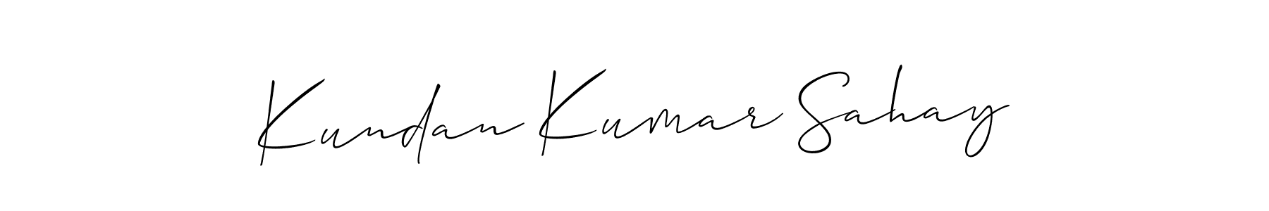 How to make Kundan Kumar Sahay name signature. Use Allison_Script style for creating short signs online. This is the latest handwritten sign. Kundan Kumar Sahay signature style 2 images and pictures png