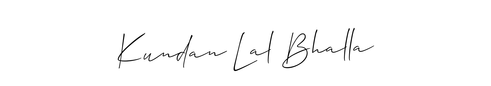 Use a signature maker to create a handwritten signature online. With this signature software, you can design (Allison_Script) your own signature for name Kundan Lal Bhalla. Kundan Lal Bhalla signature style 2 images and pictures png