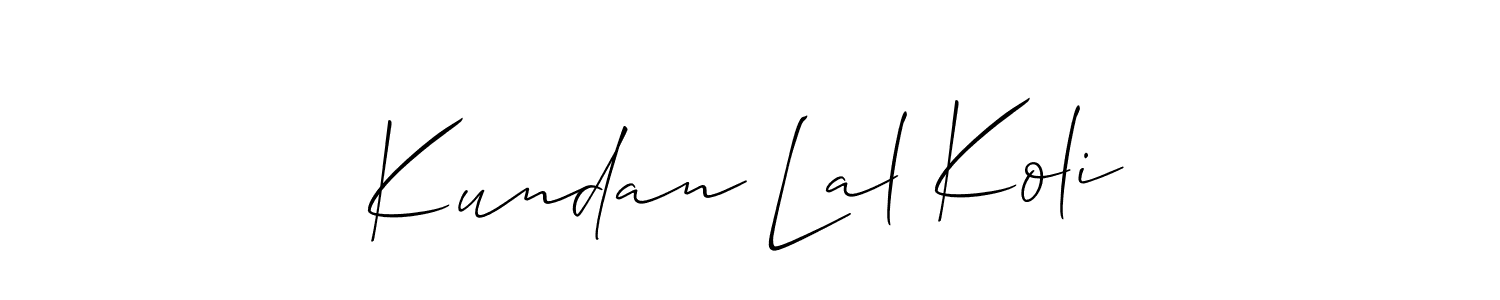 How to make Kundan Lal Koli signature? Allison_Script is a professional autograph style. Create handwritten signature for Kundan Lal Koli name. Kundan Lal Koli signature style 2 images and pictures png