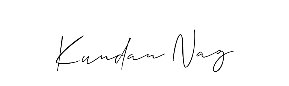 You should practise on your own different ways (Allison_Script) to write your name (Kundan Nag) in signature. don't let someone else do it for you. Kundan Nag signature style 2 images and pictures png