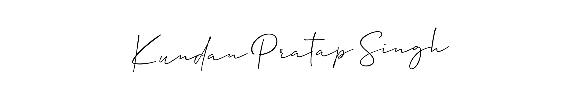 Make a beautiful signature design for name Kundan Pratap Singh. With this signature (Allison_Script) style, you can create a handwritten signature for free. Kundan Pratap Singh signature style 2 images and pictures png