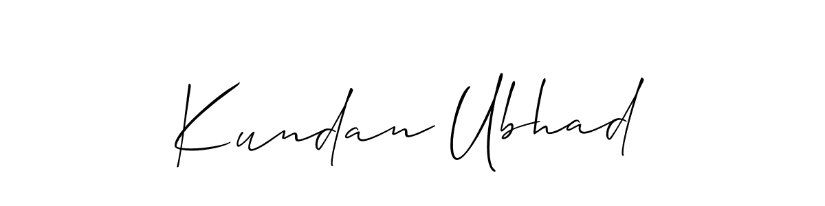 How to Draw Kundan Ubhad signature style? Allison_Script is a latest design signature styles for name Kundan Ubhad. Kundan Ubhad signature style 2 images and pictures png