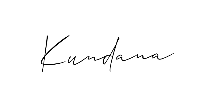 Also we have Kundana name is the best signature style. Create professional handwritten signature collection using Allison_Script autograph style. Kundana signature style 2 images and pictures png