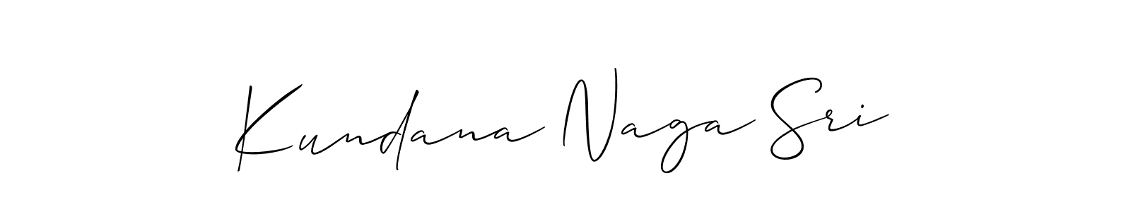 It looks lik you need a new signature style for name Kundana Naga Sri. Design unique handwritten (Allison_Script) signature with our free signature maker in just a few clicks. Kundana Naga Sri signature style 2 images and pictures png