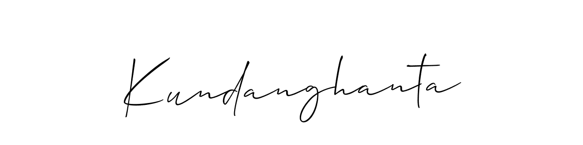 You should practise on your own different ways (Allison_Script) to write your name (Kundanghanta) in signature. don't let someone else do it for you. Kundanghanta signature style 2 images and pictures png