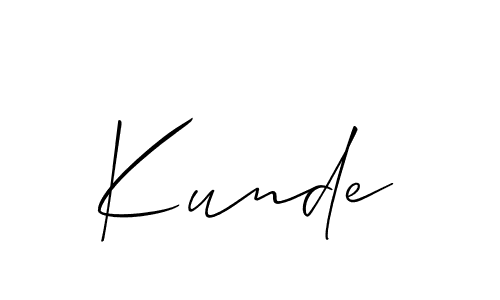 Make a beautiful signature design for name Kunde. With this signature (Allison_Script) style, you can create a handwritten signature for free. Kunde signature style 2 images and pictures png