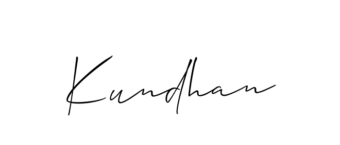 How to make Kundhan signature? Allison_Script is a professional autograph style. Create handwritten signature for Kundhan name. Kundhan signature style 2 images and pictures png