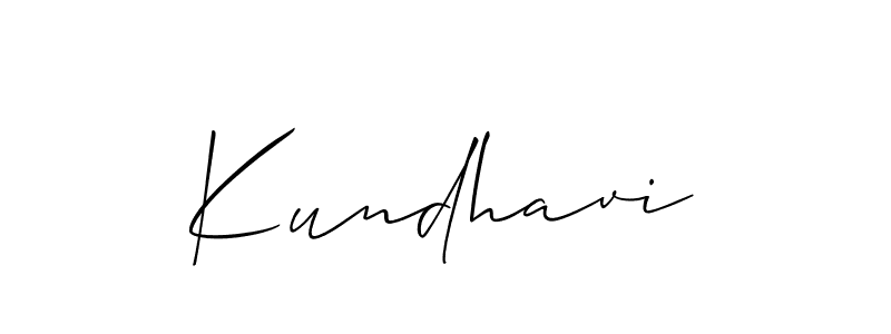 Make a beautiful signature design for name Kundhavi. With this signature (Allison_Script) style, you can create a handwritten signature for free. Kundhavi signature style 2 images and pictures png