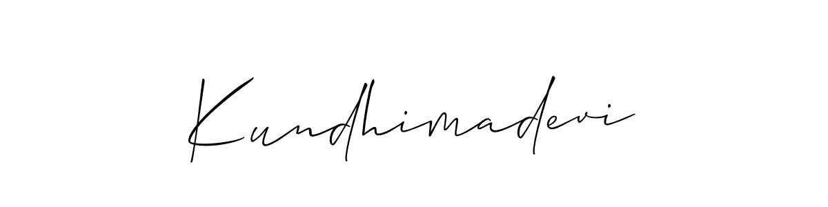 Create a beautiful signature design for name Kundhimadevi. With this signature (Allison_Script) fonts, you can make a handwritten signature for free. Kundhimadevi signature style 2 images and pictures png