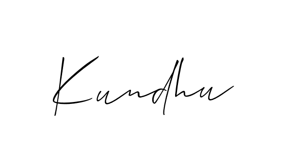 Design your own signature with our free online signature maker. With this signature software, you can create a handwritten (Allison_Script) signature for name Kundhu. Kundhu signature style 2 images and pictures png