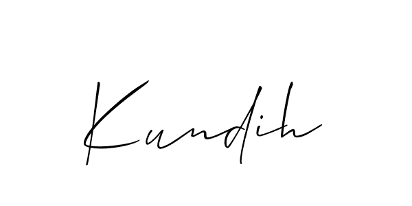 if you are searching for the best signature style for your name Kundih. so please give up your signature search. here we have designed multiple signature styles  using Allison_Script. Kundih signature style 2 images and pictures png