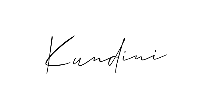 Create a beautiful signature design for name Kundini. With this signature (Allison_Script) fonts, you can make a handwritten signature for free. Kundini signature style 2 images and pictures png