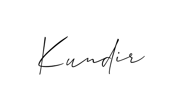 Create a beautiful signature design for name Kundir. With this signature (Allison_Script) fonts, you can make a handwritten signature for free. Kundir signature style 2 images and pictures png