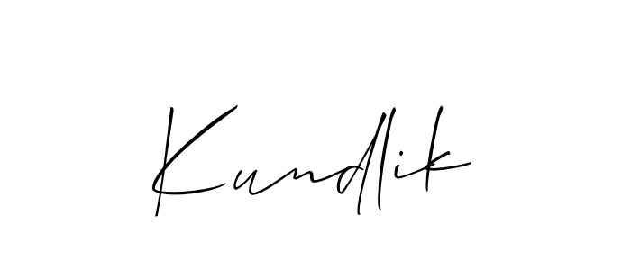 How to make Kundlik name signature. Use Allison_Script style for creating short signs online. This is the latest handwritten sign. Kundlik signature style 2 images and pictures png