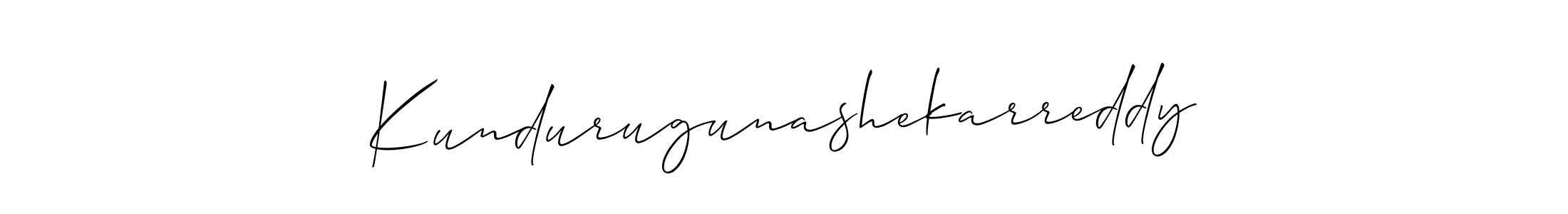 Allison_Script is a professional signature style that is perfect for those who want to add a touch of class to their signature. It is also a great choice for those who want to make their signature more unique. Get Kundurugunashekarreddy name to fancy signature for free. Kundurugunashekarreddy signature style 2 images and pictures png