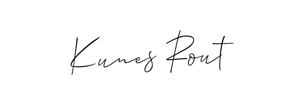 Similarly Allison_Script is the best handwritten signature design. Signature creator online .You can use it as an online autograph creator for name Kunes Rout. Kunes Rout signature style 2 images and pictures png