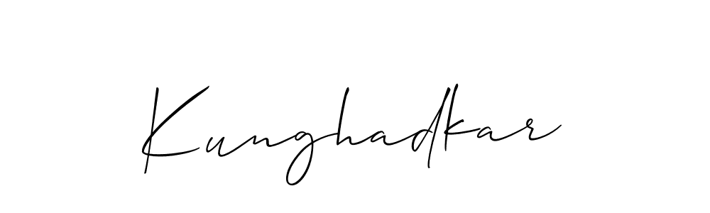 Use a signature maker to create a handwritten signature online. With this signature software, you can design (Allison_Script) your own signature for name Kunghadkar. Kunghadkar signature style 2 images and pictures png