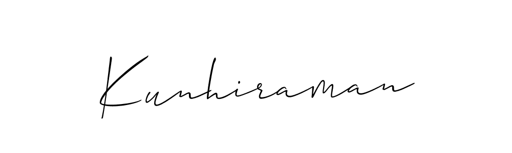 Allison_Script is a professional signature style that is perfect for those who want to add a touch of class to their signature. It is also a great choice for those who want to make their signature more unique. Get Kunhiraman name to fancy signature for free. Kunhiraman signature style 2 images and pictures png
