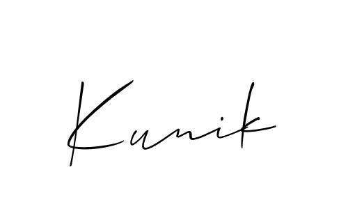 Design your own signature with our free online signature maker. With this signature software, you can create a handwritten (Allison_Script) signature for name Kunik. Kunik signature style 2 images and pictures png