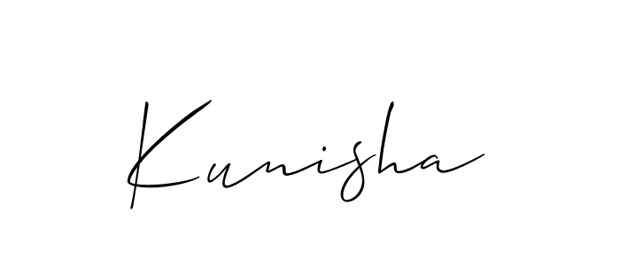 Similarly Allison_Script is the best handwritten signature design. Signature creator online .You can use it as an online autograph creator for name Kunisha. Kunisha signature style 2 images and pictures png