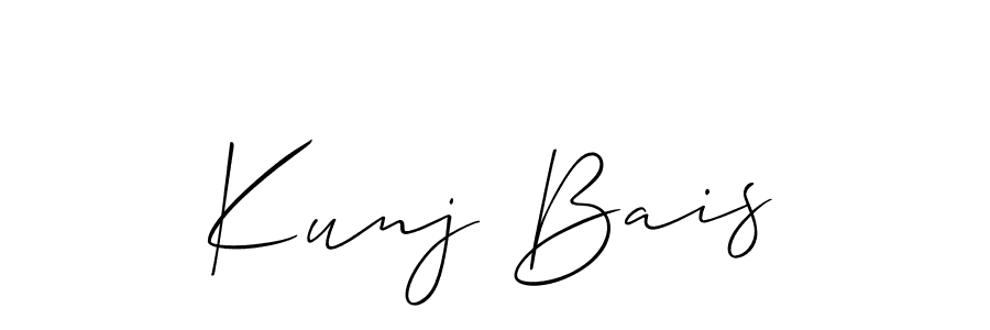 Similarly Allison_Script is the best handwritten signature design. Signature creator online .You can use it as an online autograph creator for name Kunj Bais. Kunj Bais signature style 2 images and pictures png