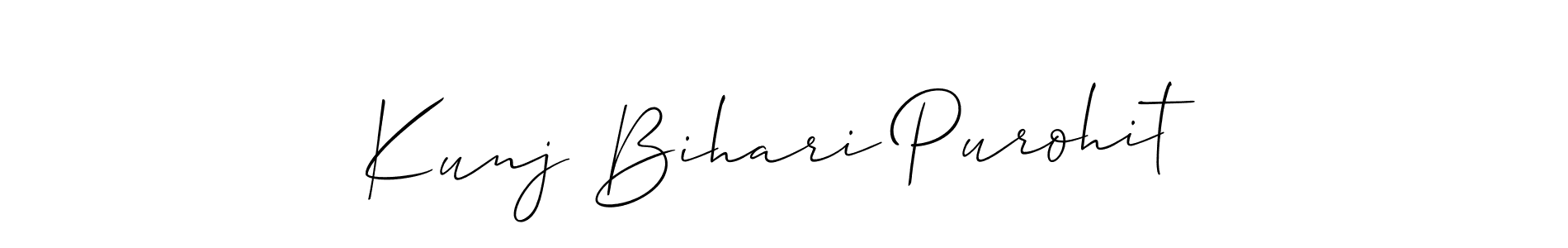 Use a signature maker to create a handwritten signature online. With this signature software, you can design (Allison_Script) your own signature for name Kunj Bihari Purohit. Kunj Bihari Purohit signature style 2 images and pictures png